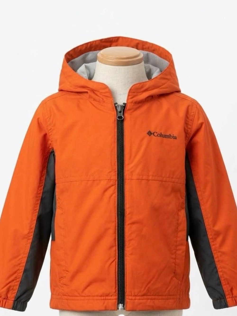 Columbia Toddler Boys Orange Grey Hooded Windbreaker Jacket Size 3T